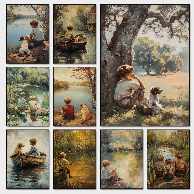 Vintage Boys Room Art Poster B - Outdoor Adventure With Kids review and price